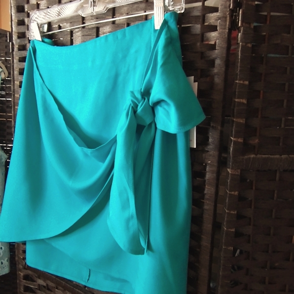 XXL NWT SHOEDAZZLE Aqua Green Faux Wrap Skirt - Picture 11 of 15
